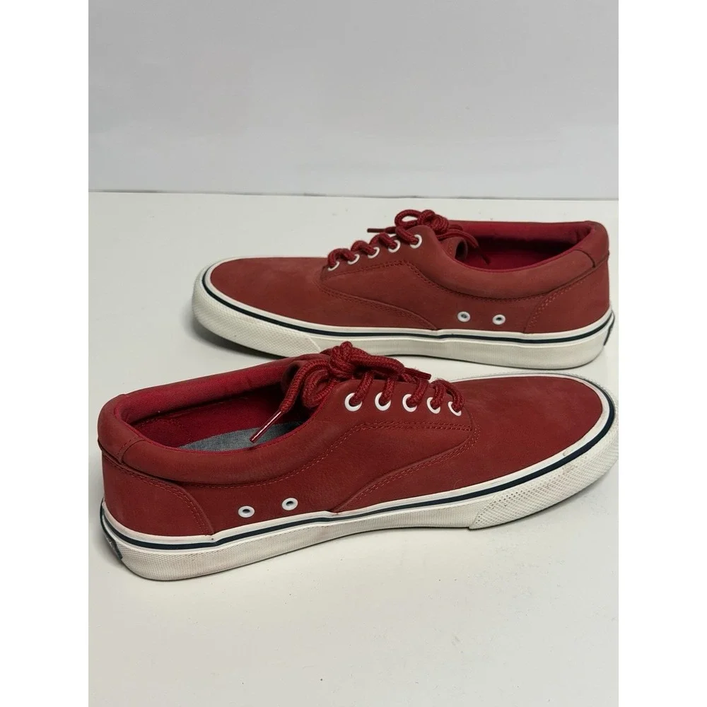 US 8 Sperry Shoes Men's Washable Red Lace Up Casual Shoes Sneakers New